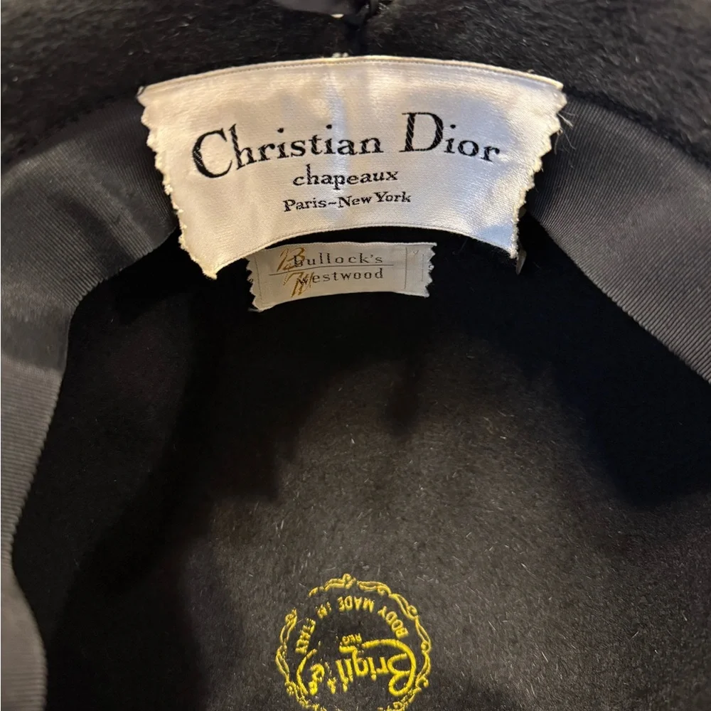 Christian Dior Chapeaux Black Women's Hat with Floral and Mesh Accent - Picture 2 of 7
